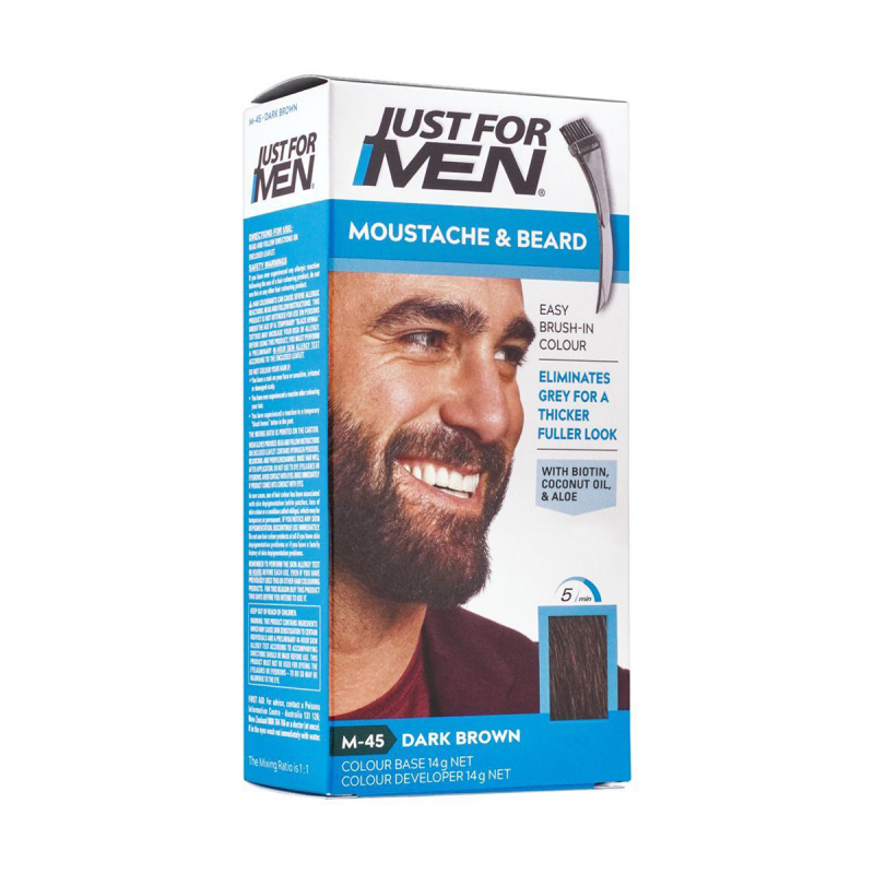 Just For Men Moustache & Beard Colour, M-45 Dark Brown Black