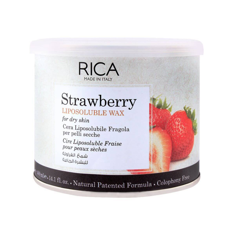 RICA Strawberry Dry Skin Liposoluble Wax 400ml